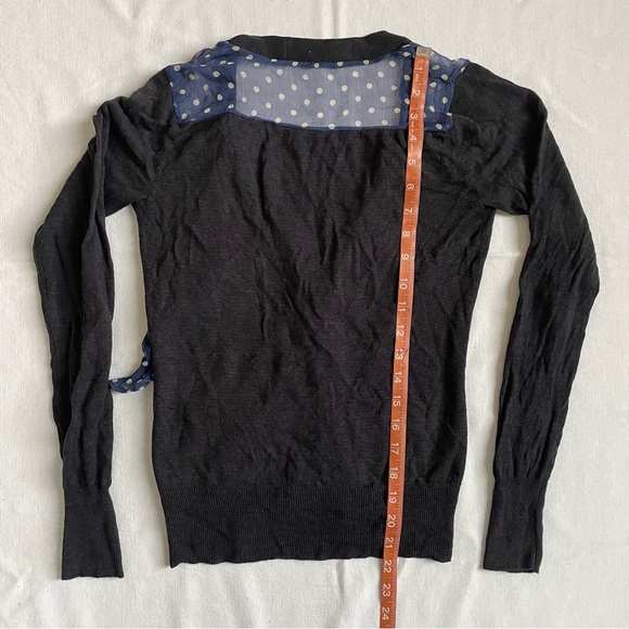 Anthropologie Sparrow Navy Sweater with Polka Dot Details - Picture 5 of 5